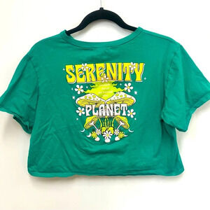 French Pastry Serenity inside and around the Planet 100% cotton crop top size L